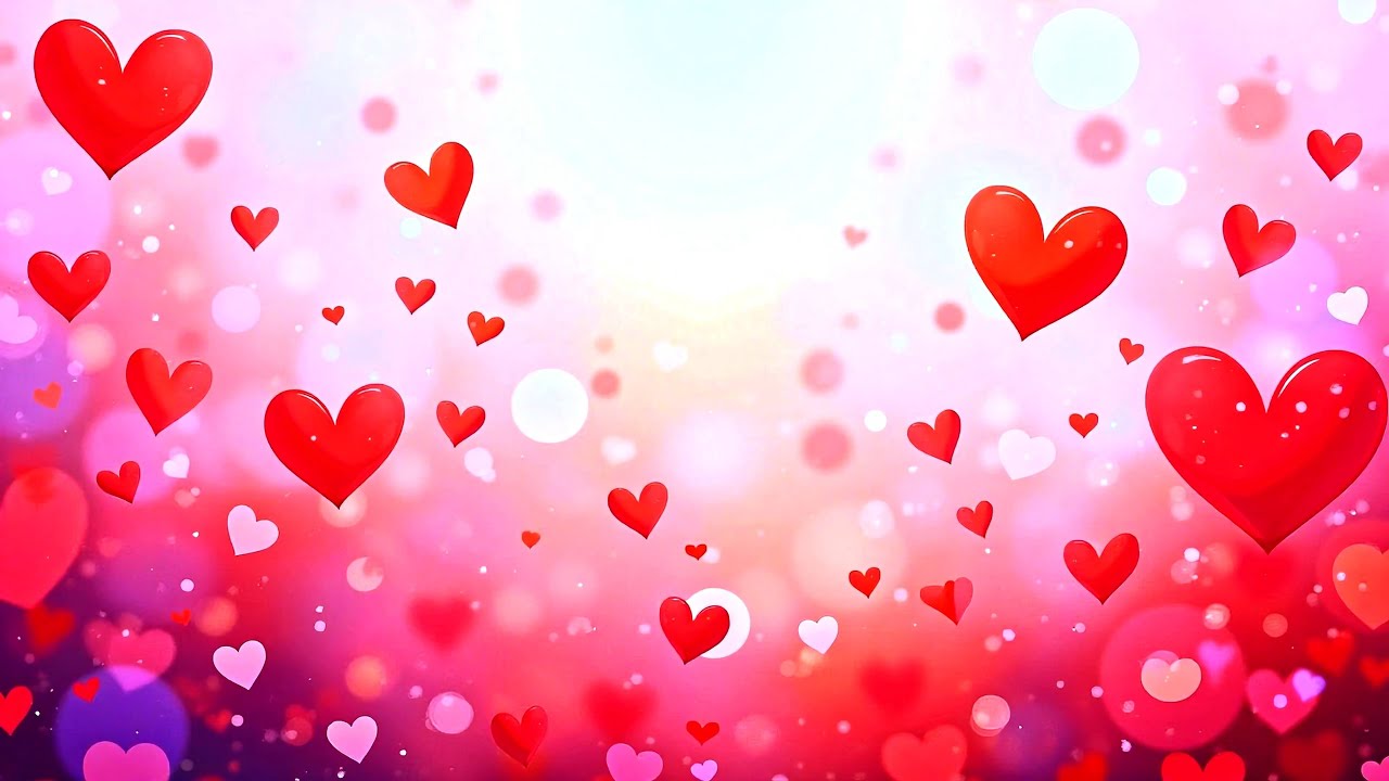 💕 Floating Hearts 4K Background Video | Valentine's Day Romantic Pink Screensaver | Copyright Free 💕