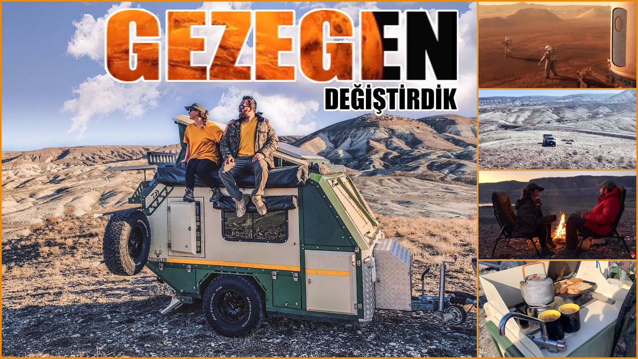 Crawler Karavanla Sarıyar Barajında Kamp/Çölde Gibi Hissettik. Şubatta Dışarda Duş Aldık