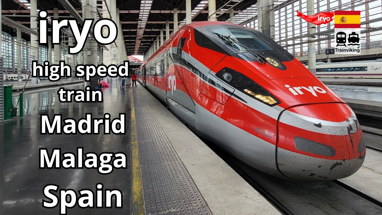 iryo high speed train in Spain from Madrid via Cordoba to Malaga / Frecciarosssa 1000 bullet train