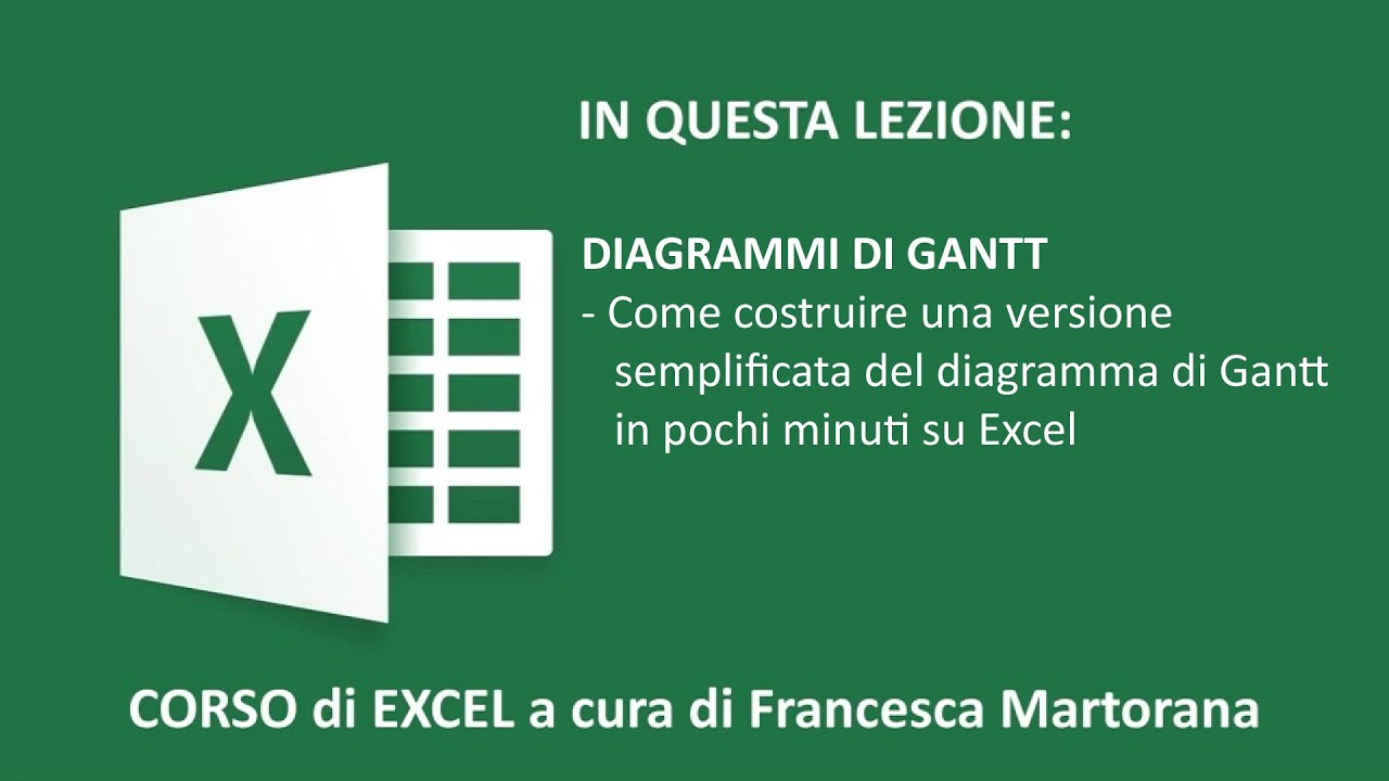 EXCEL tutorial 8B: Diagramma di Gantt in Excel | Gantt chart in Excel