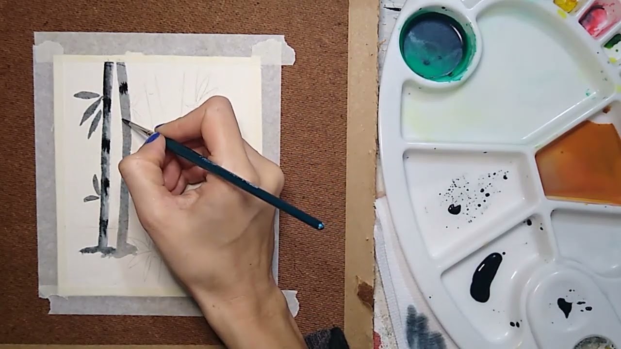BAMBÚ CON TINTA CHINA - ARTE - TINTA CHINA FÁCIL
