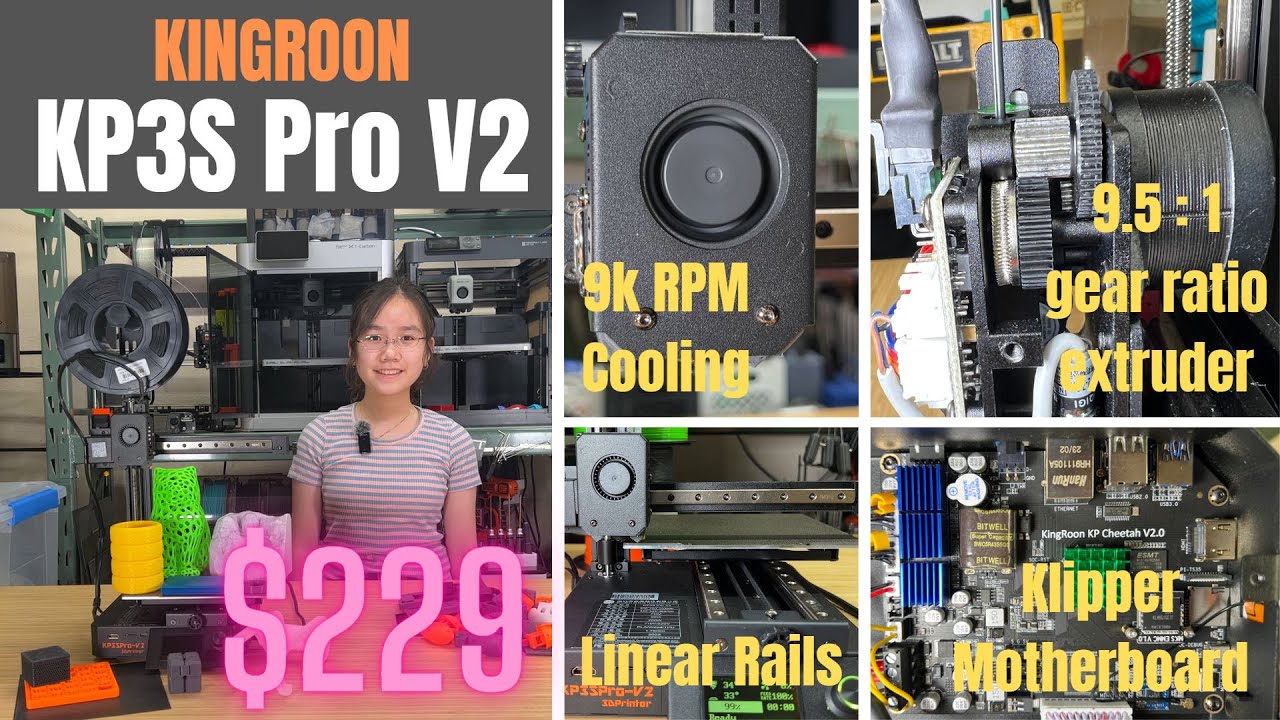 Kingroon KP3S Pro V2: $229 all linear rails Klipper bed slinger review, and some minor bug fixes