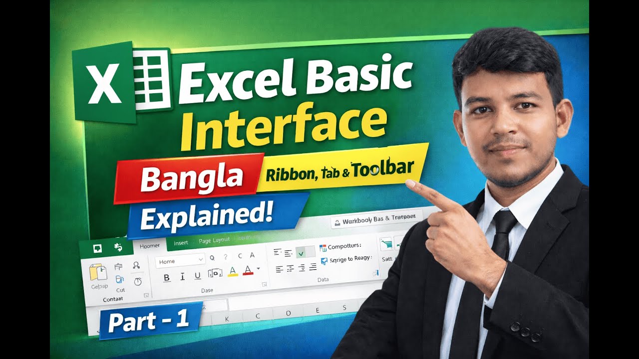 Microsoft Excel Interface Explained Bangla | Beginner Tutorial । একস্লে Part 1