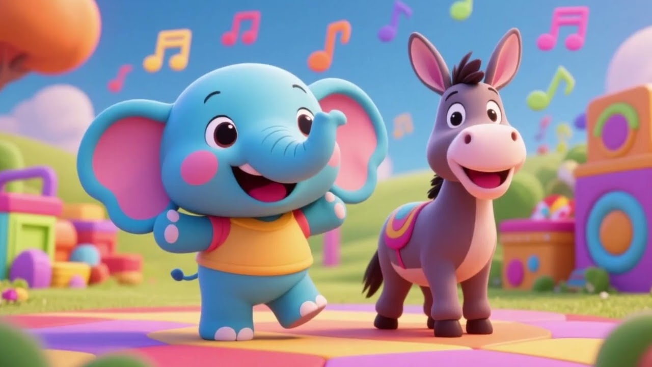 Happy Rhythm All Around 2! Baby Elephant & Donkey Dance 🎶 Fun for Kids