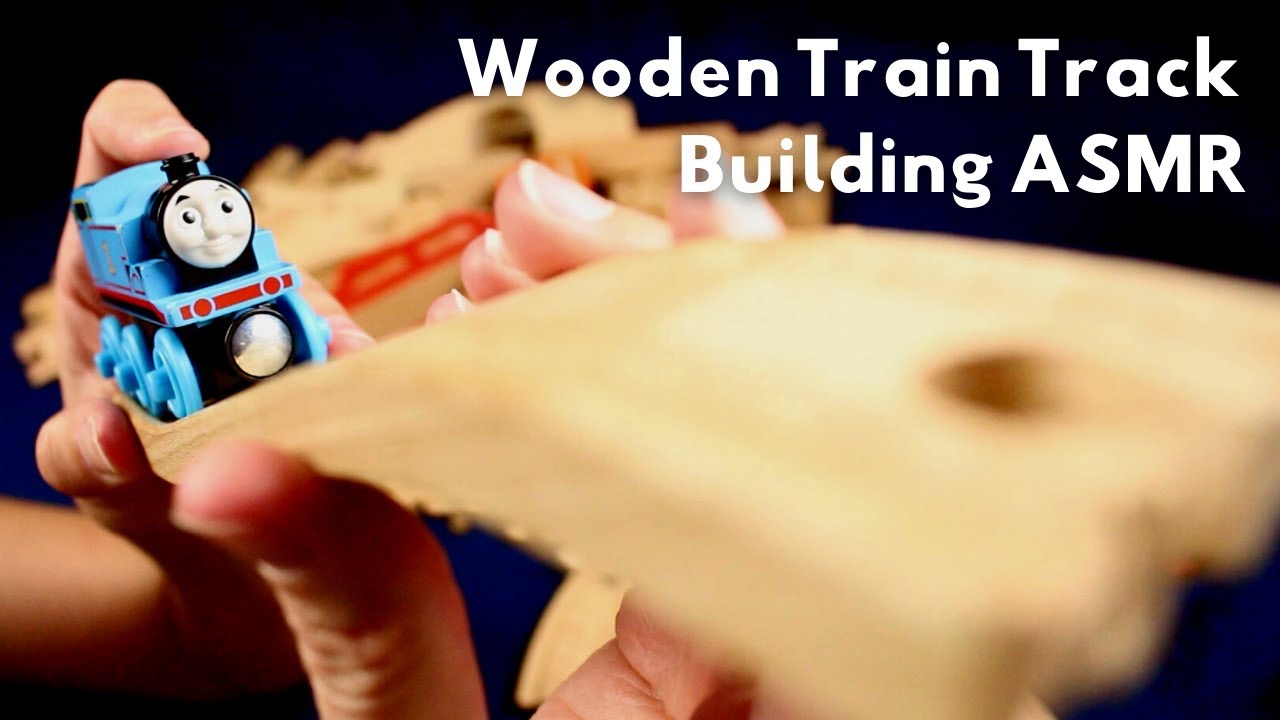 Wooden Train Track Building ASMR | Wood Sounds