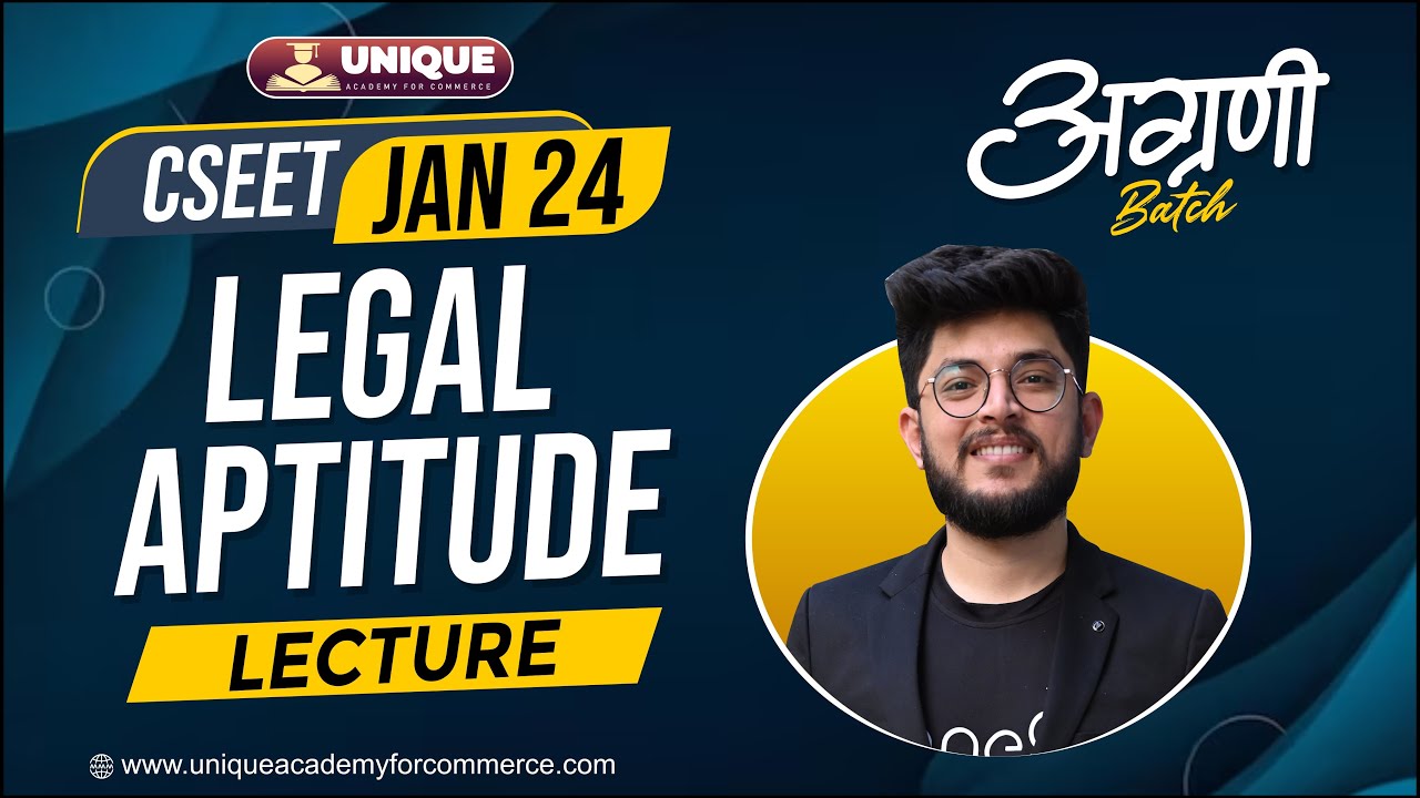 Free Online  CSEET Lectures | CSEET | Legal Aptitude | L - 1 | CS Shubham Modi
