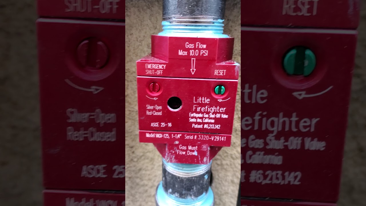 Earthquake valves resetting