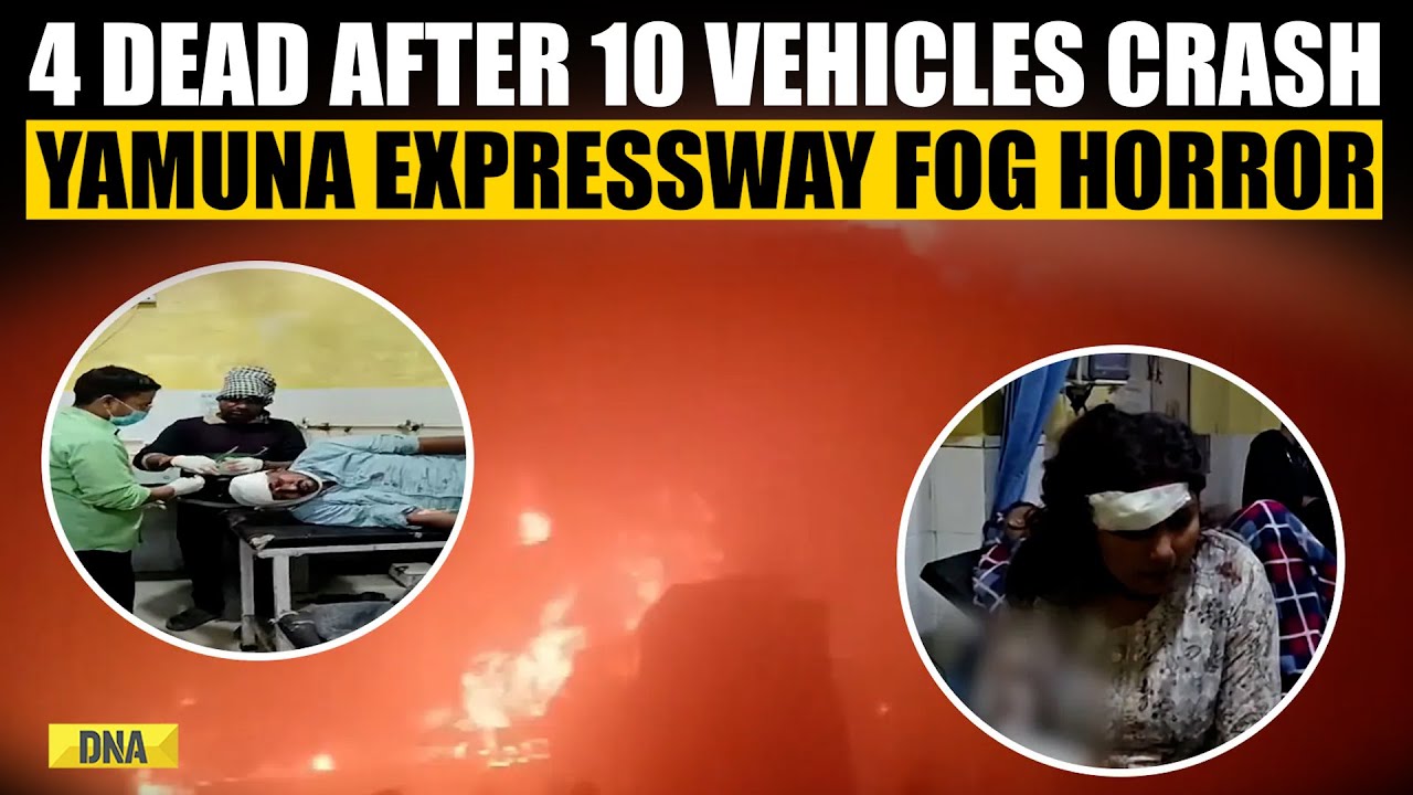 Yamuna Expressway Accident Update: Deadly Fog Causes 10-Vehicle Crash, 4 Lives Lost on Expressway