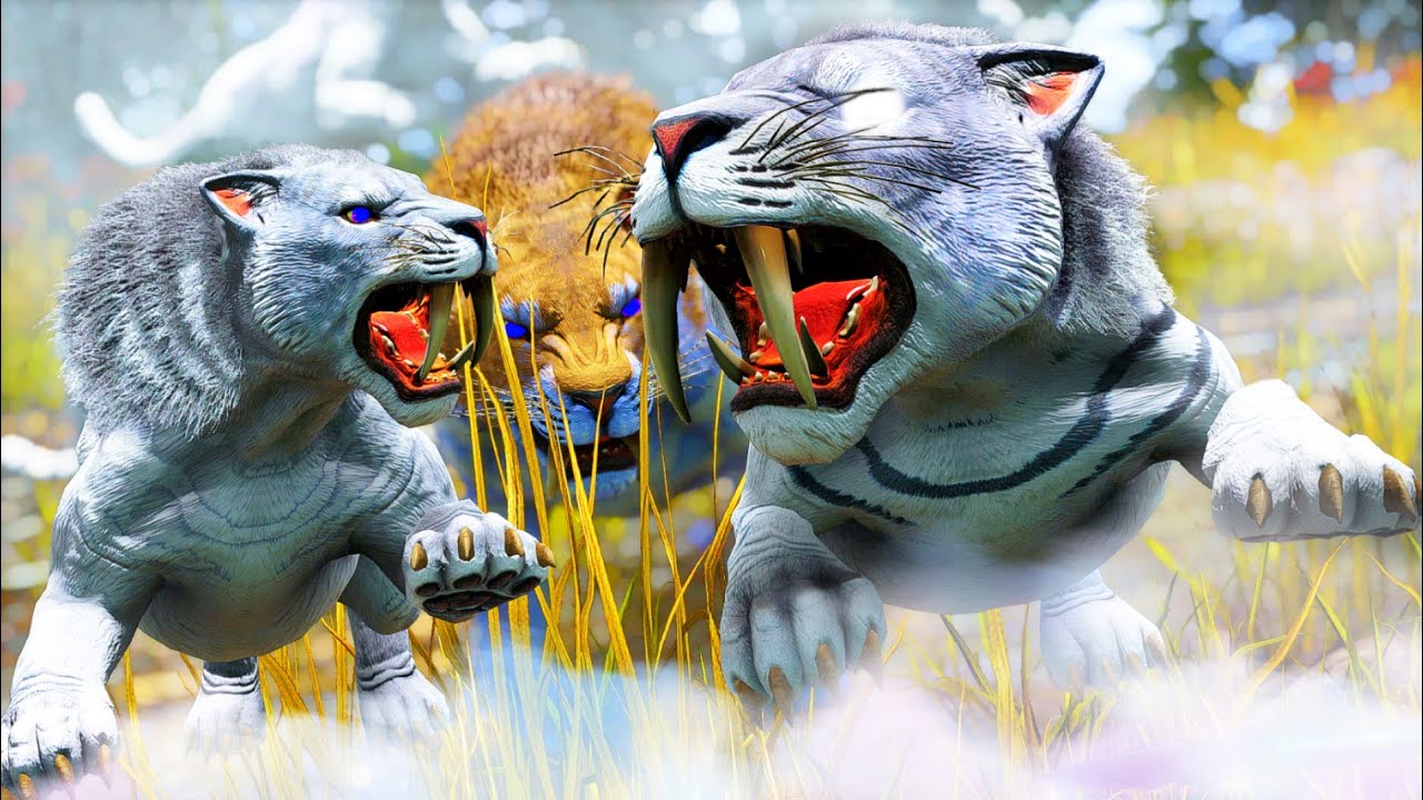 É Impossivel Domesticar Esses Bebês ICE Tigres Dentes de Sabre!(Super Mods) Dinossauros Ark Survival