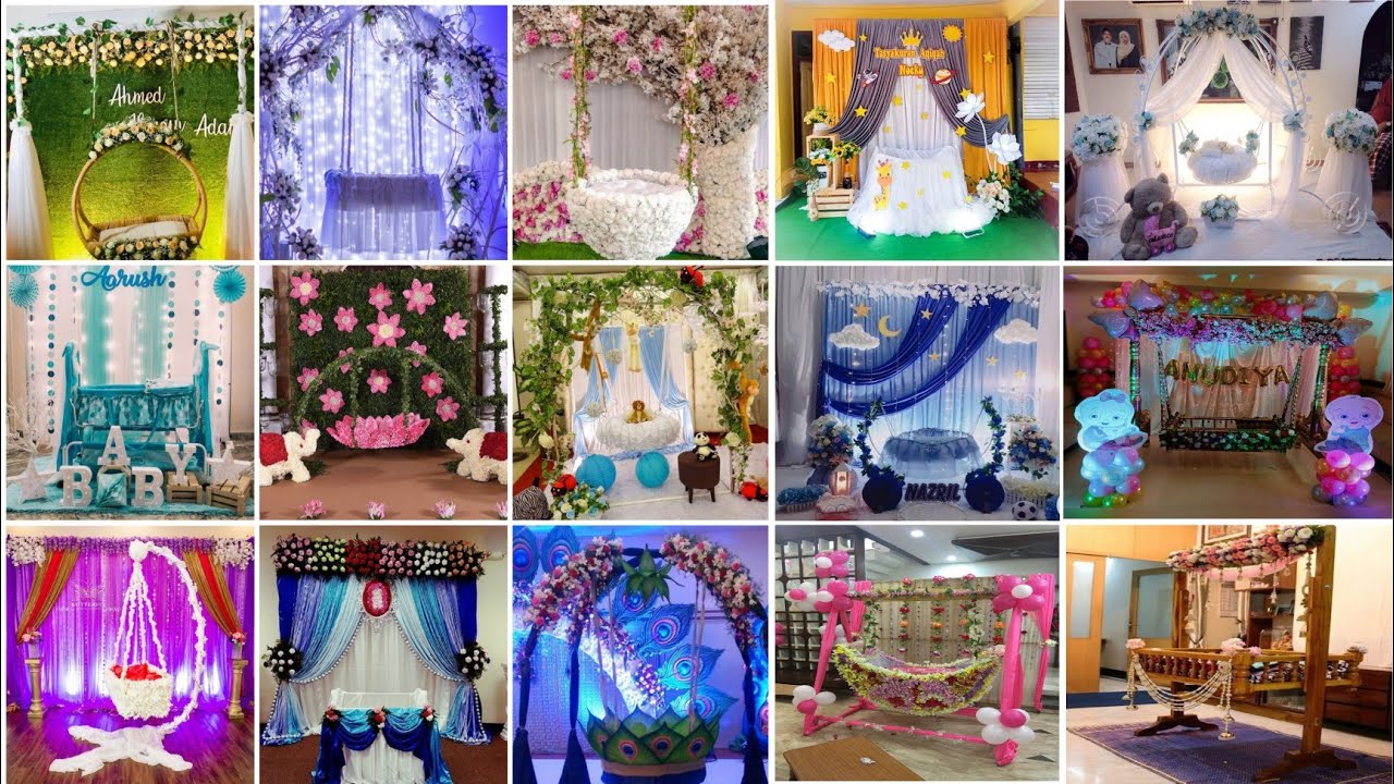 105+Beautiful Cradle Ceremony Decor|Naming Ceremony Backdrop Decor|Cradle Decor For Naming Ceremony