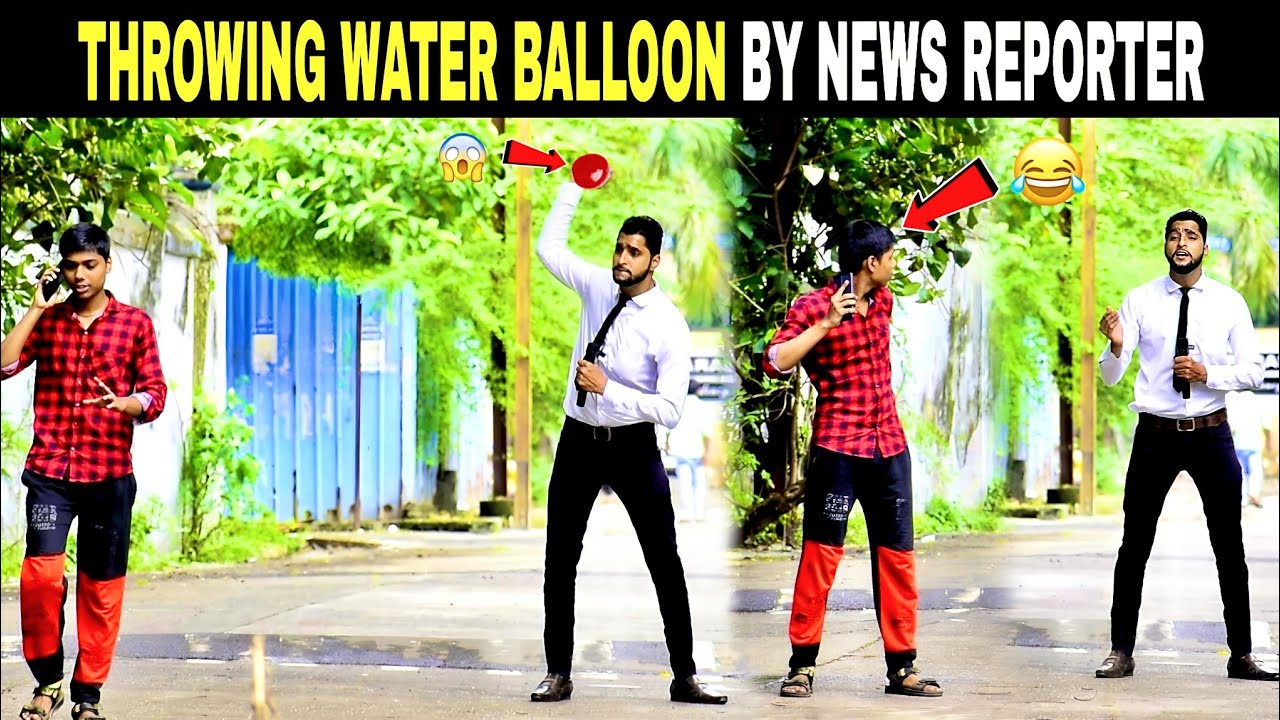 News Reporter Throwing Water Balloon Prank | Prakash Peswani Prank |