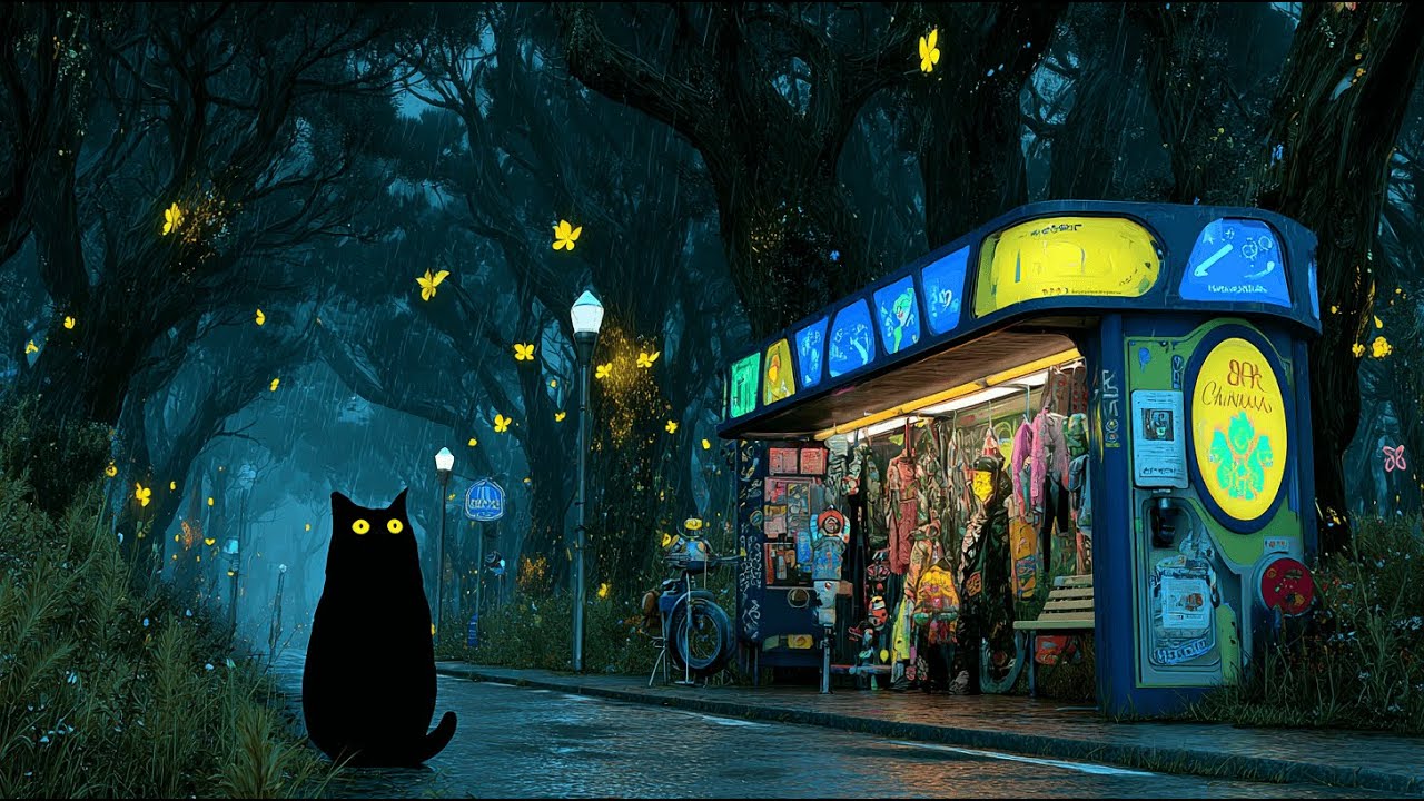🌧️ 비 내리는 일본 RPG 로파이 플레이리스트 | 🐈‍⬛ 밤의 상점 퀘스트 Cozy Fantasy Lofi with Rain Sounds