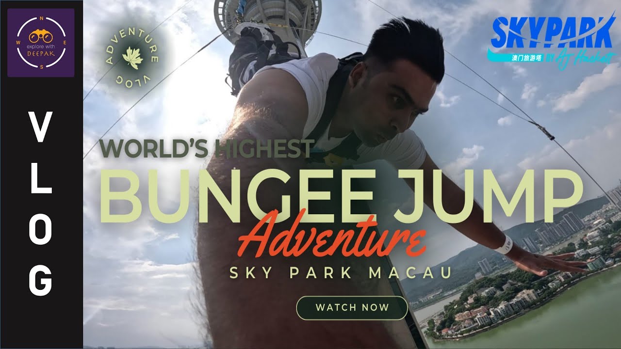 World's Highest Bungee Jump | 233 meters (764 ft)| SKY Walk Macau Tower | AJ Hackett's Skypark