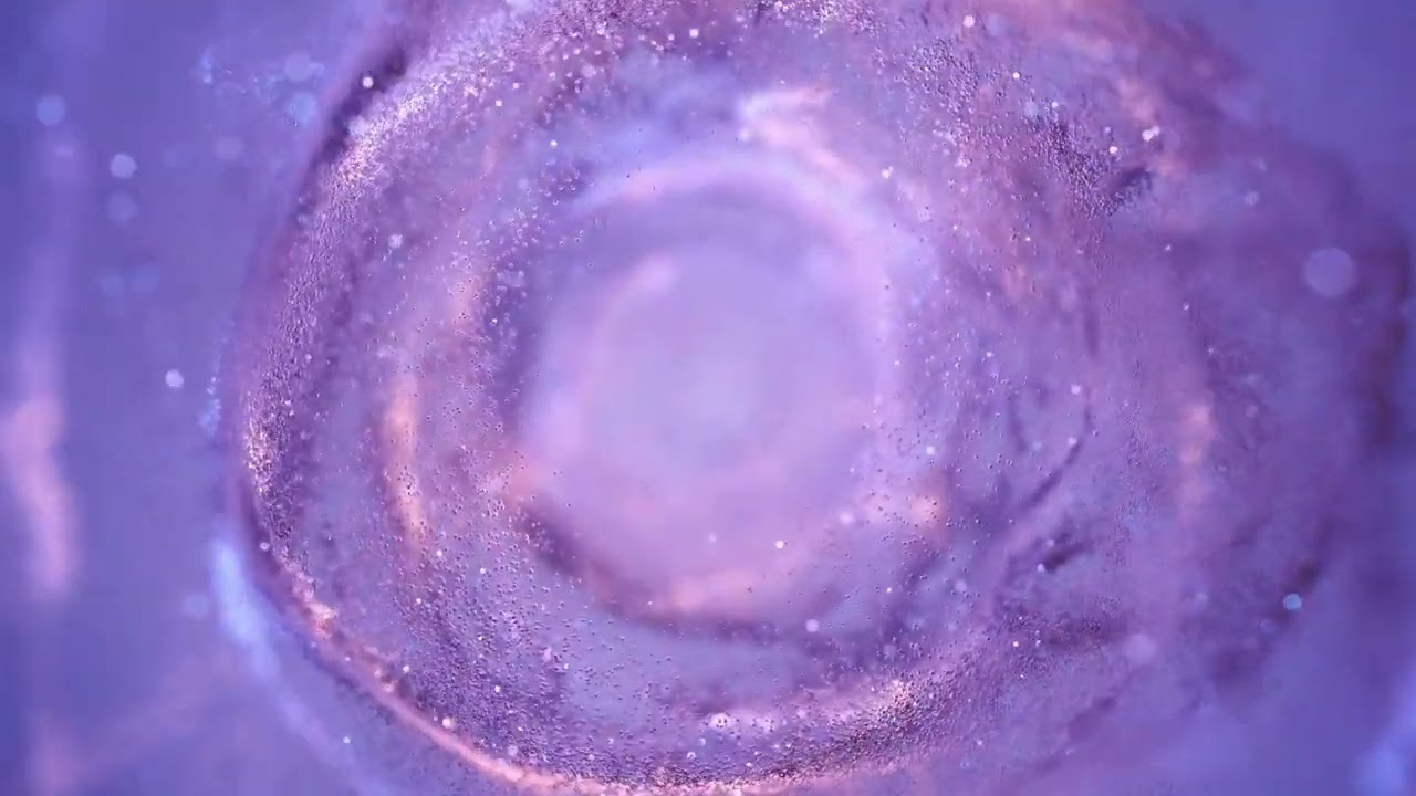 Flying Through Moving Particles Tunnel, Spiral, Abstract Background Purple | 4K