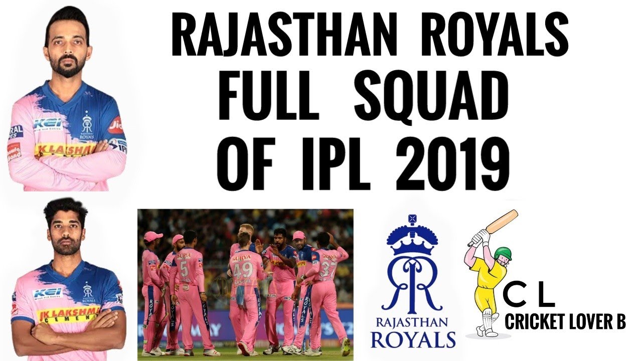 Rajasthan Royals Full Squad Of IPL 2019 (Cricket lover B) | IPL 2019 Full Squads