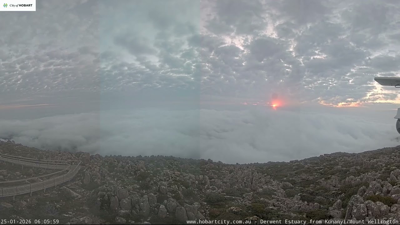 Hobart 🇦🇺 Mountain View Time Lapse ⛅️ (Kunanyi / Mount Wellington) - January 25 2026