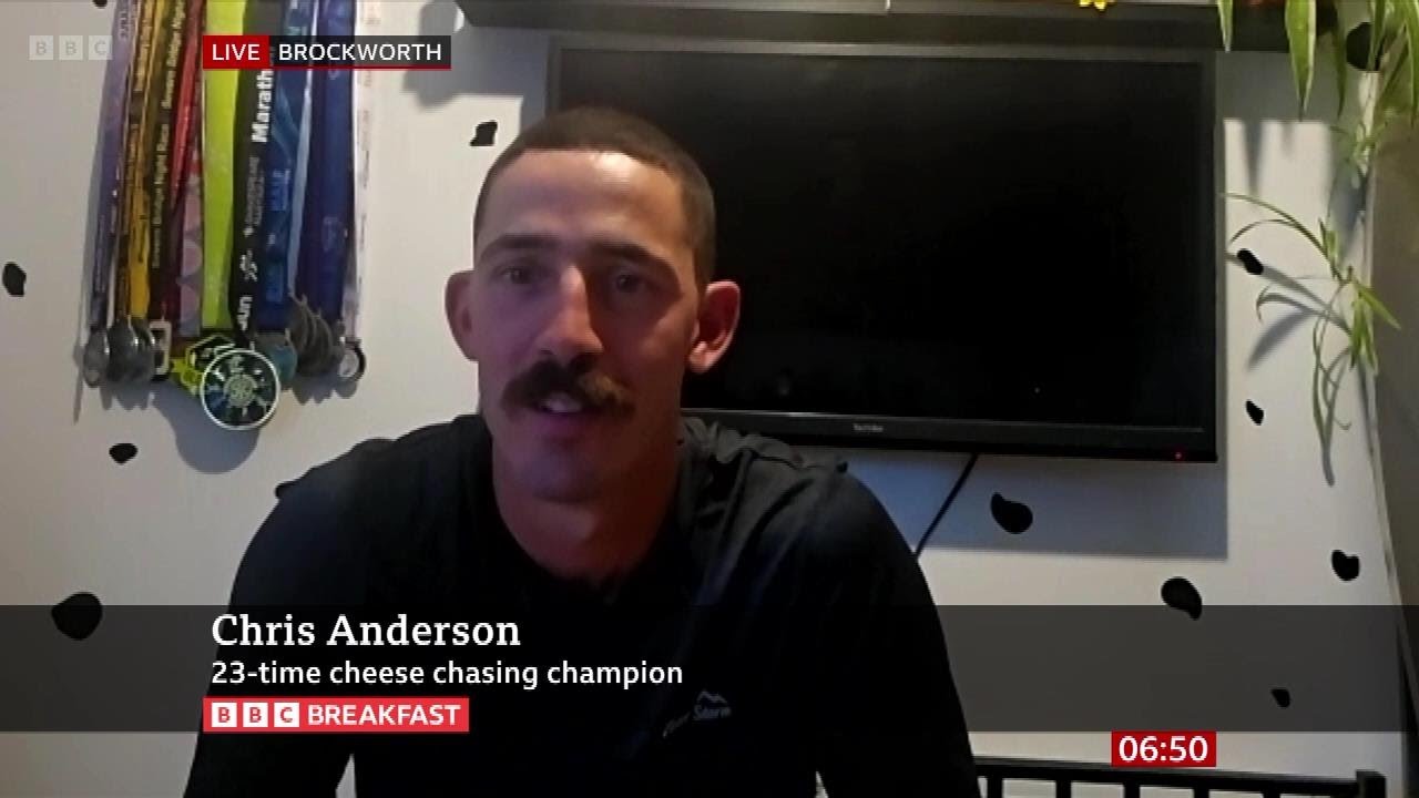 Chris Anderson (Coopers Hill, 23 Times Cheese Chasing Champion) On BBC Breakfast [24.05.2024]