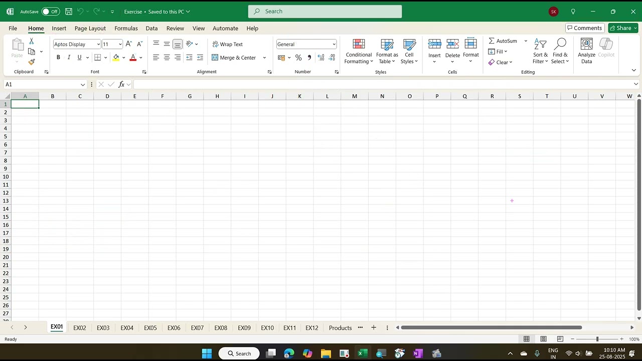 Microsoft Excel Day 1 Session 1 Elgi Coimbatore