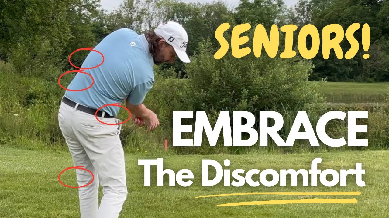 Good golf positions are uncomfortable! Try this and make it EASIER. #golf #golfswing #seniorgolf