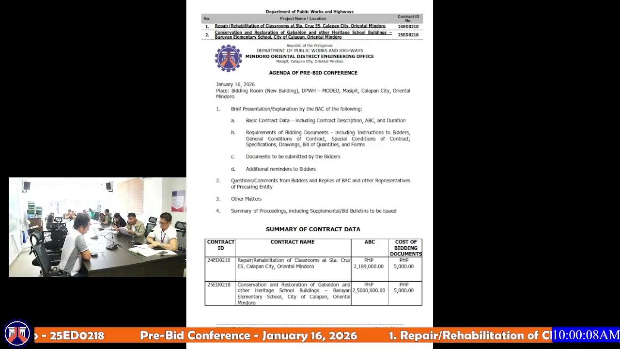 Procurement Livestream for Mindoro Oriental January 16, 2026
