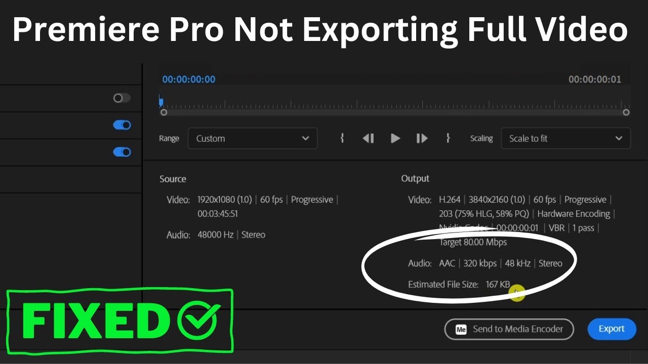 Adobe Premiere Pro not Exporting Full Video [FIXED]