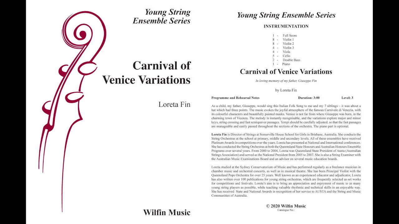Carnival of Venice Variations, by Loreta Fin -- Score & Sound