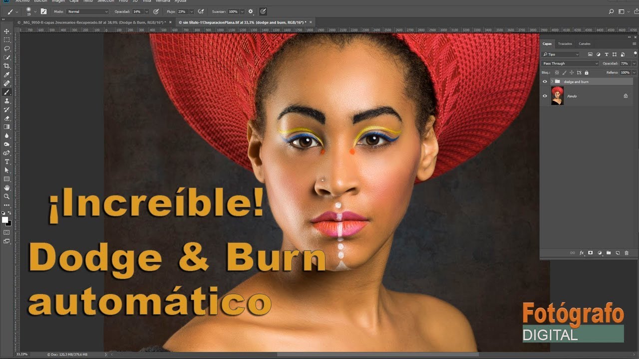 Tutorial de Dodge & Burn automatico en Photoshop. Retoque de retratos