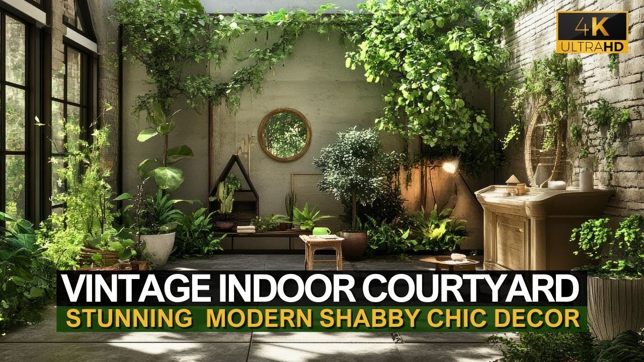 Vintage Modern Shabby Chic Decor: Stunning Indoor Courtyard Design Ideas to Transform Your Home
