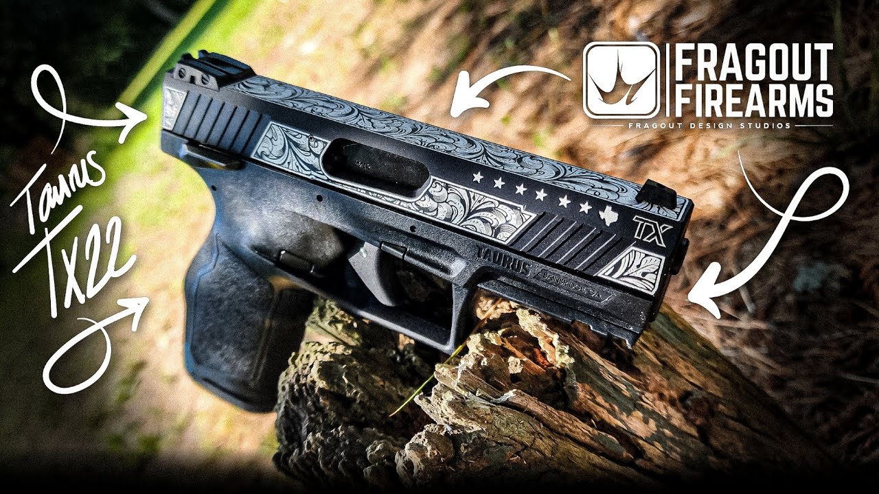 Laser Engraved Taurus TX22 Pistol by Fragout Design Studios | 