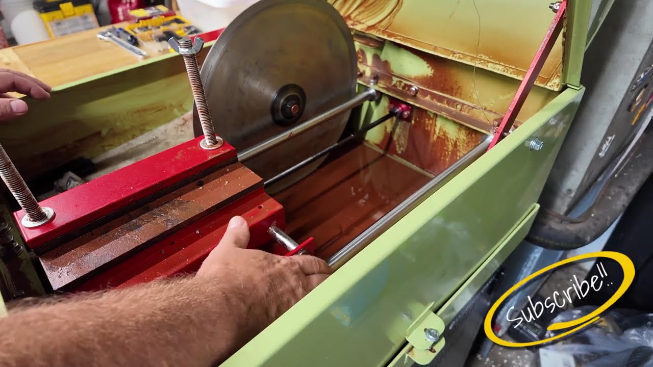 Slab Saw Repair - Sticking sled is back on track!