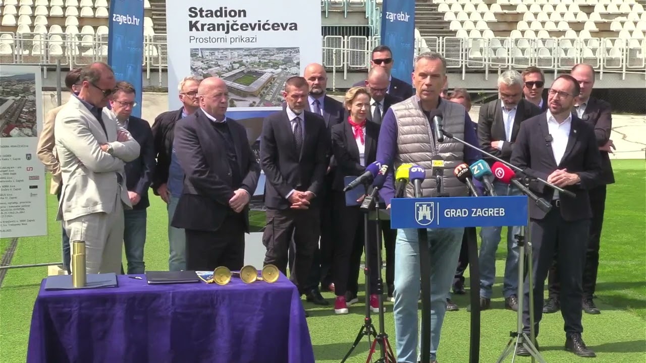 Obilježavanje početka radova na rekonstrukciji nogometnog stadiona Zagreb u Kranjčevićevoj ulici