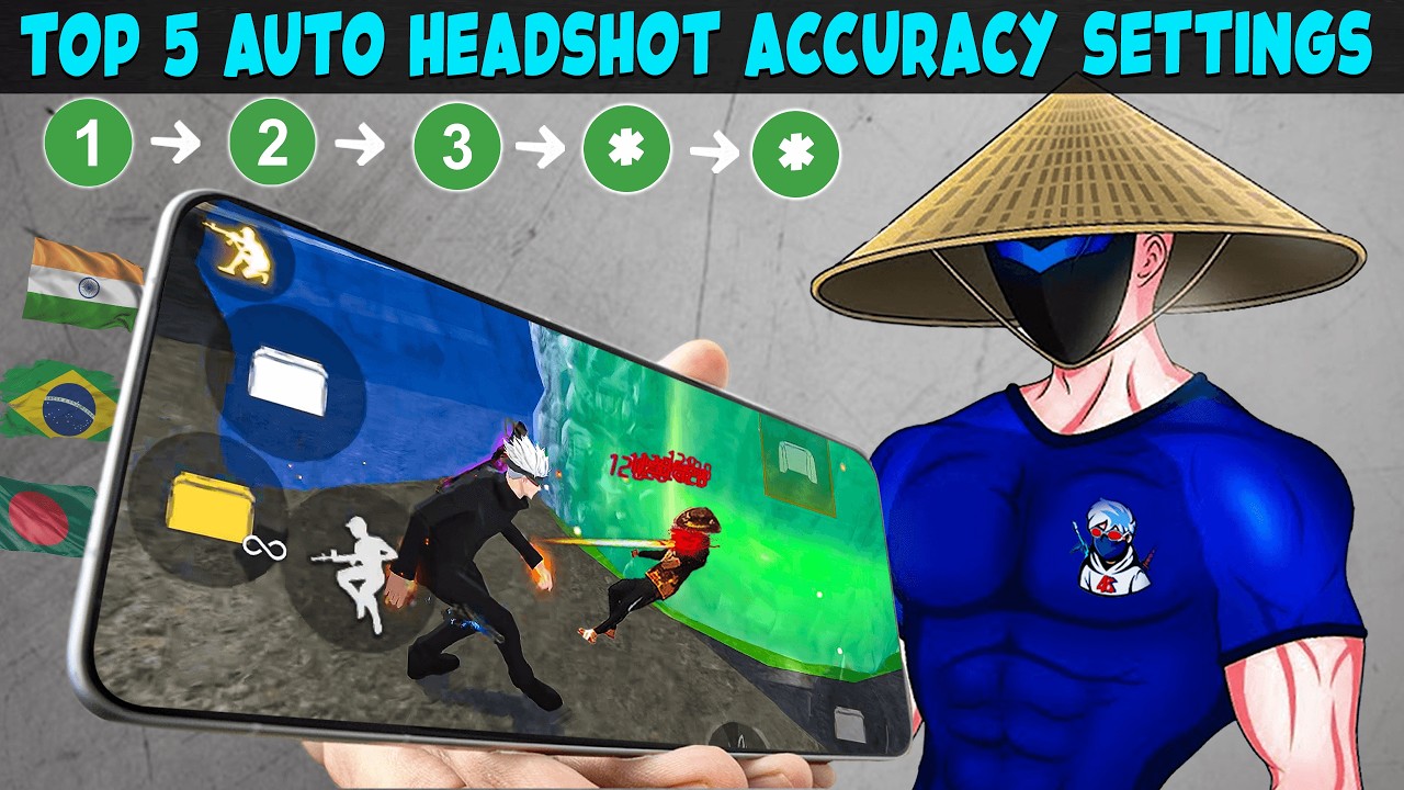 NO DRAG NO RECOIL ☠️ TOP 5  AUTO HEADSHOT ACCURACY SETTINGS😳 LIKE BRAZILIAN PLAYERS 🇧🇷 | Free Fire