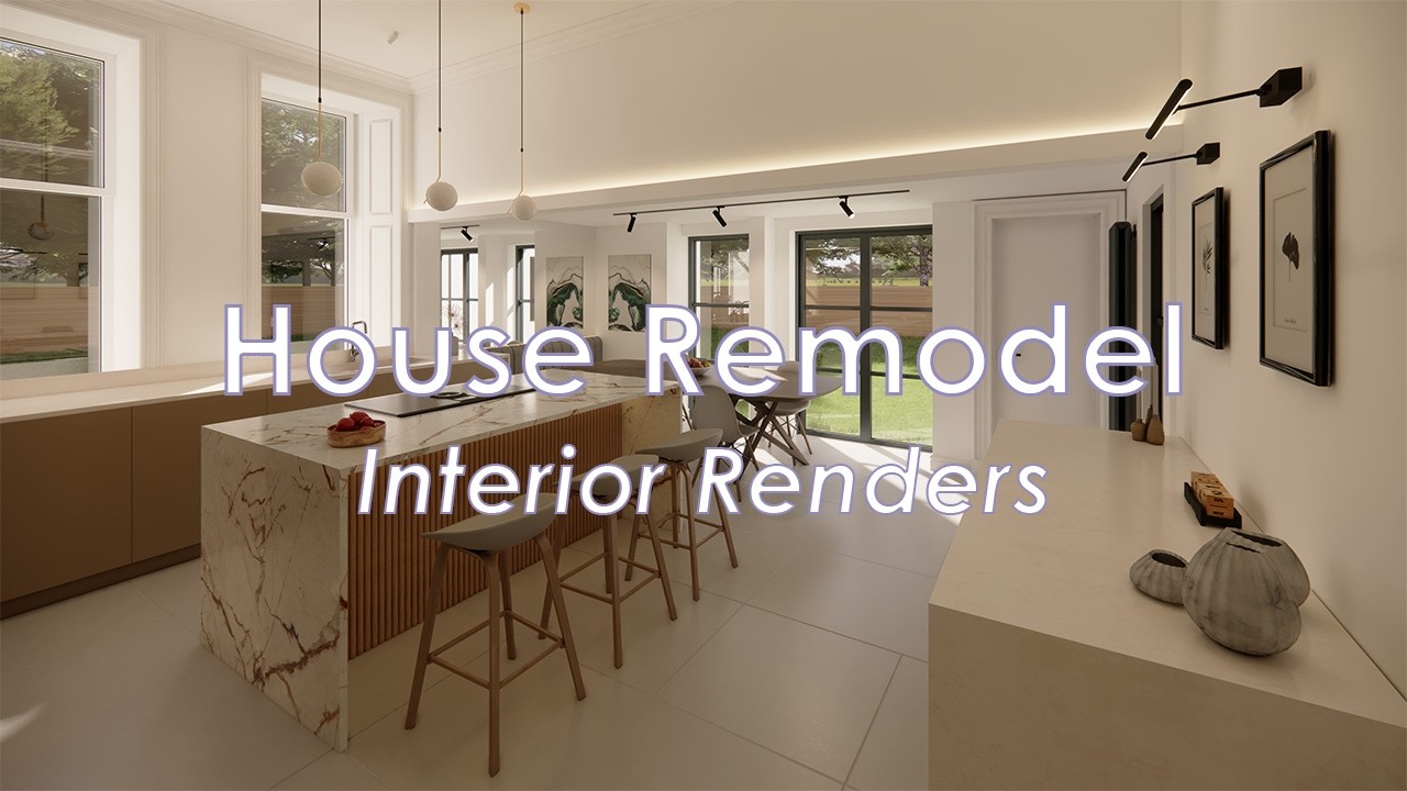 Modern Rear Extension Kitchen: Light, Space, Flow | UK CGI Walkthrough