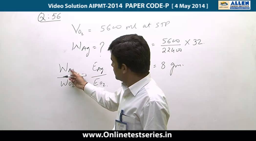 AIPMT 2014 Video Solutions by ALLEN (Chemistry Q. 53,54,56,62 )