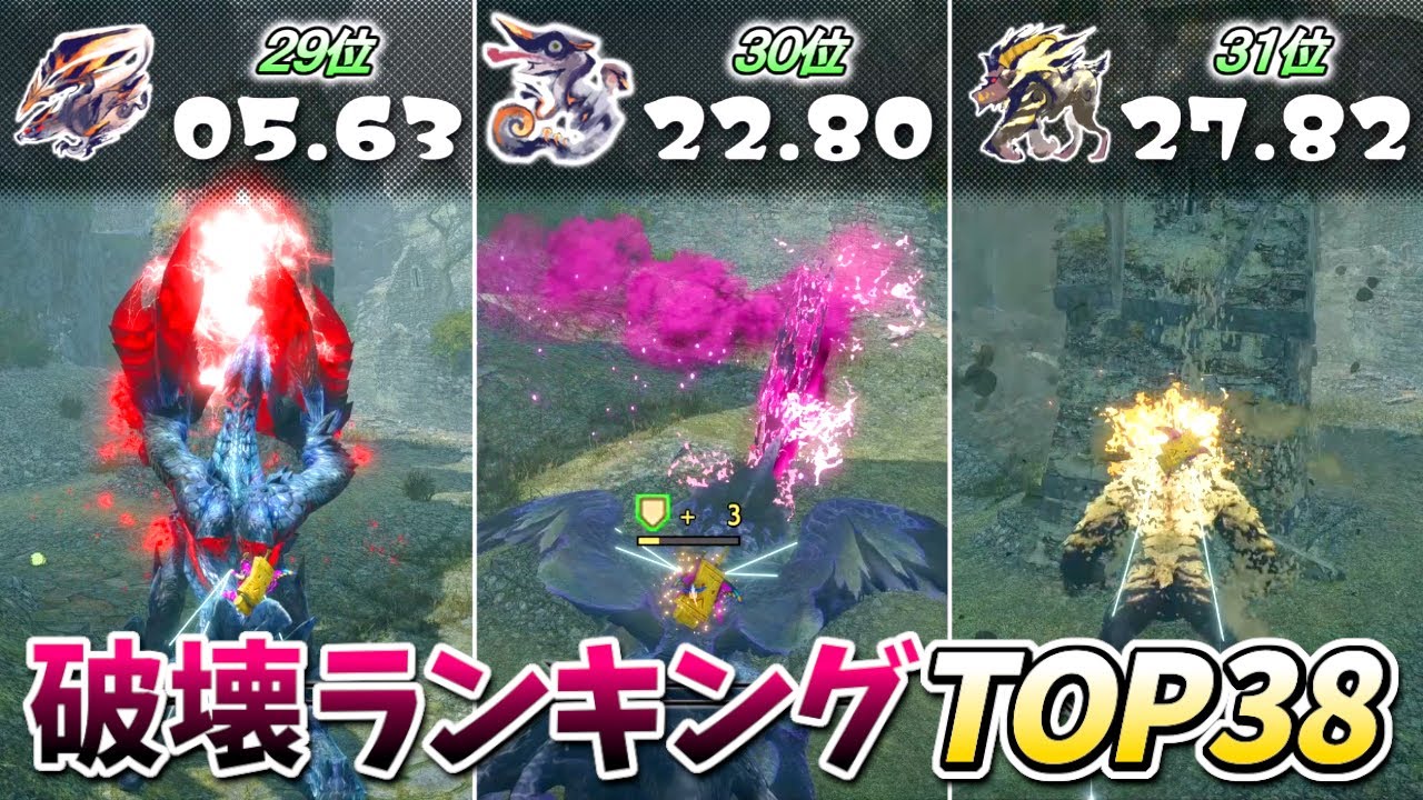 【サンブレイク】城塞高地モンスターの石塔破壊力ランキングTOP38（パチモンピック番外編）