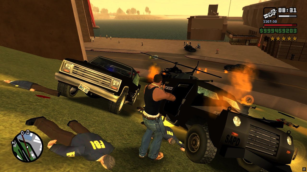 GTA San Andreas - Easter Basin Rampage and Shootout + Six Star Escape