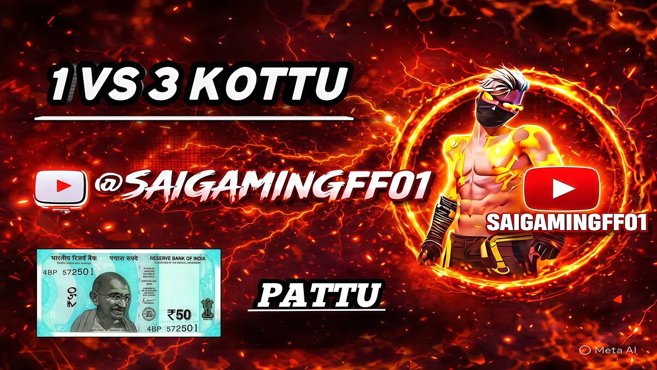 SAIGAMINGFF01 IS LIVE COME TO LIVE SHOW YOUR GAMEPLAY 1V3 KOTTU 50 PATTU 1V2 KOTTU GUILD ENTRY
