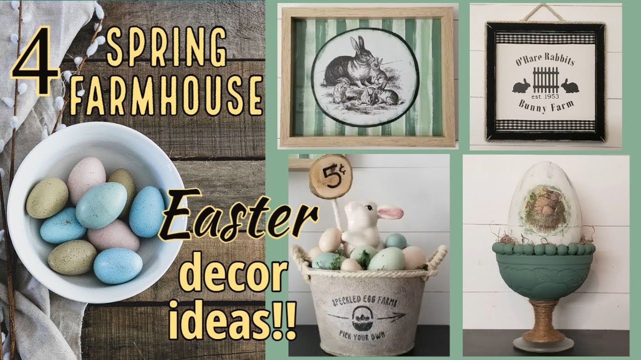 🐰4 SPRING FARMHOUSE EASTER BUNNY DECOR IDEAS!!~Rustic Spring DIYS~Rabbit Decor Ideas for Spring