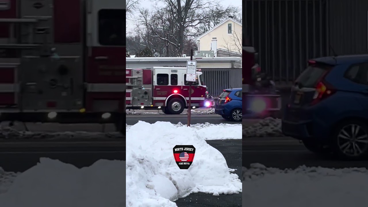 Millburn Fire Engine 5-3 Arriving On Scene Of A Commercial Fire Alarm 