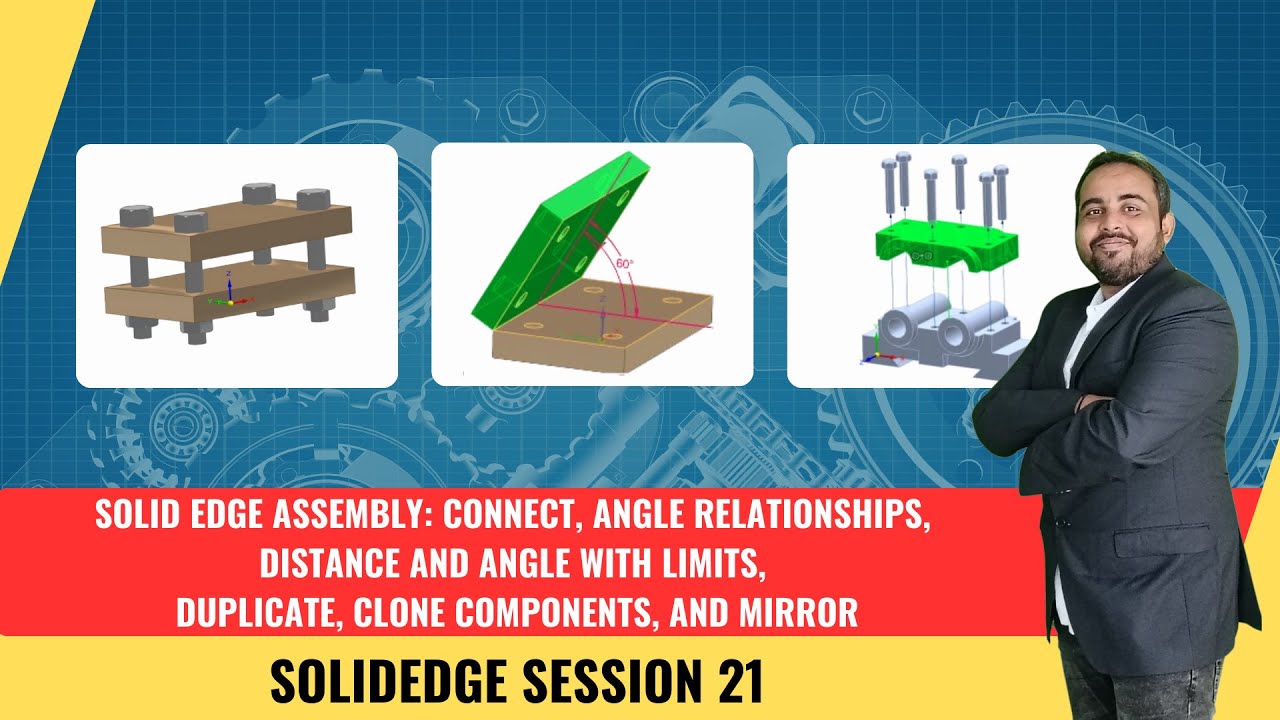 Сборка Solid Edge: соединение, ограничения углов и расстояний, дублирование, клонирование и зерка...