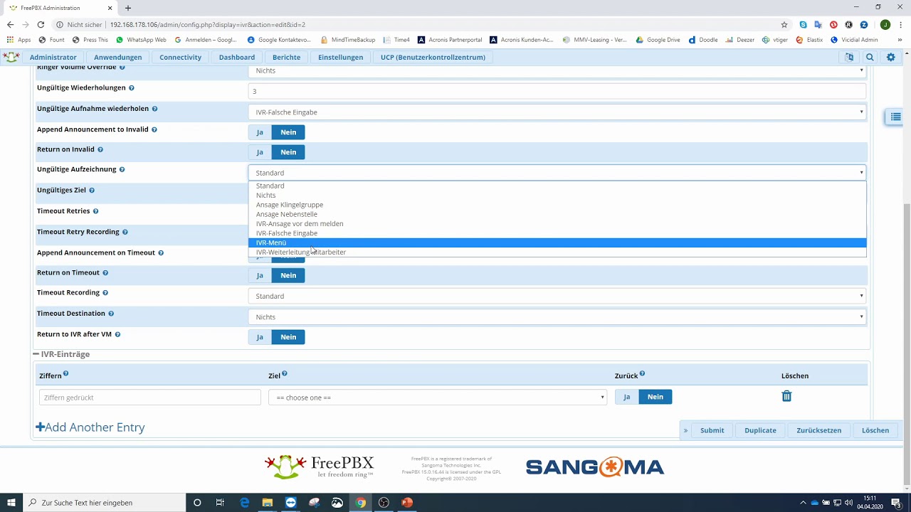 Themenreihe FreePBX 15-Asterisk 16-Teil 4.9. IVR-Interaktives Sprachmenü