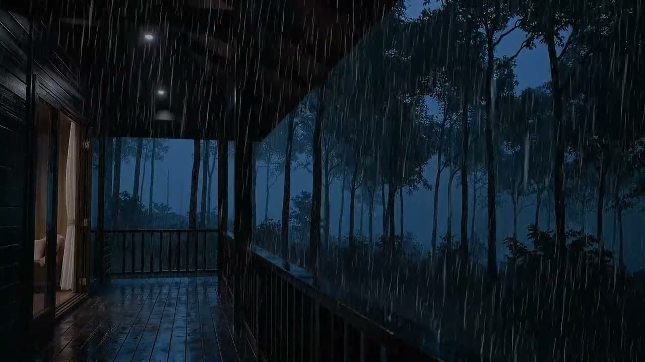 Midnight Rain in a Premium Forest Retreat | Fall Asleep Instantly