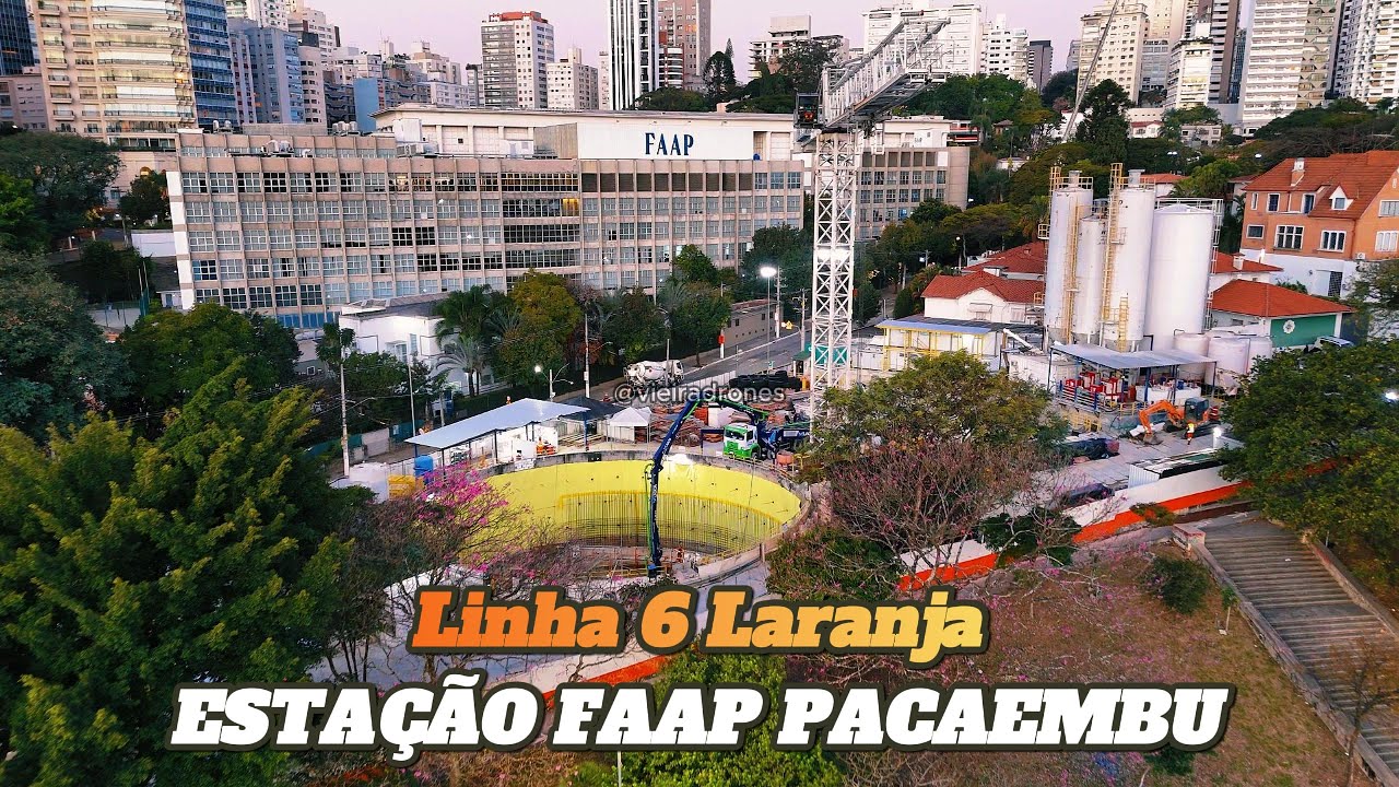 Obras da Linha 6 Laranja - Estação Faap Pacaembu👷🏻‍♂️🏗️