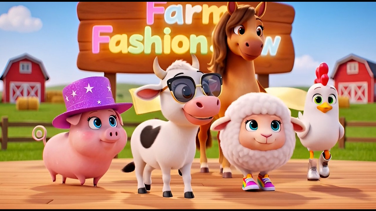 Farm Animal Fashion Show | #nurseryrhymes