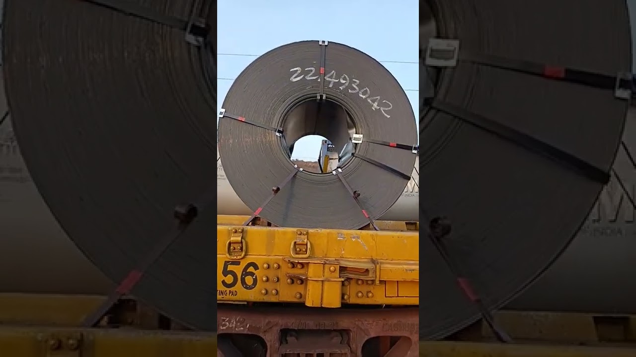 First Look of Steel Coil produced by Bhusan TATA Steel Factory for goods train loading