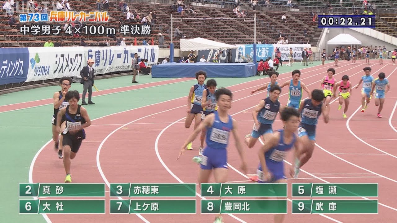 【中学男子 4×100m 準決勝】第73回（2025年）兵庫リレーカーニバル