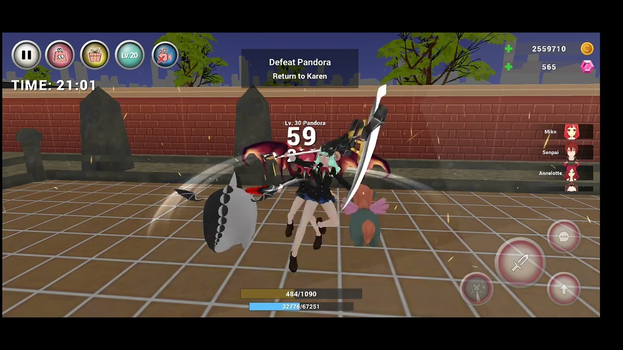 how to defeat pandora in anim high school simulator