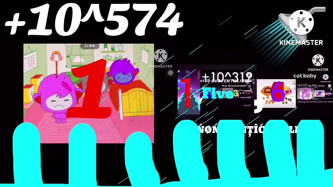 Numbers 0 to trenonaginticentillion in cartggns