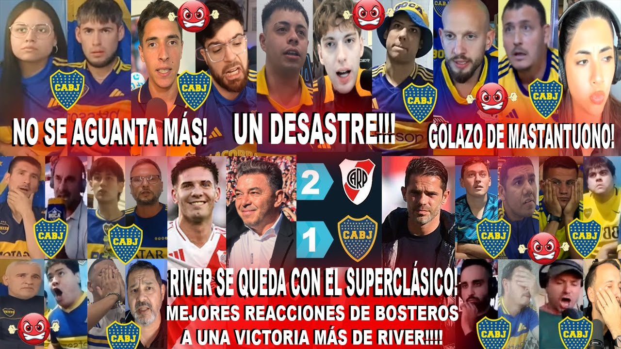 MEJORES REACCIONES DE BOSTEROS AL RIVER 2-1 BOCA CON GOLAZO DE MASTANTUONO Y GANA EL SUPERCL&Aacute;SICO