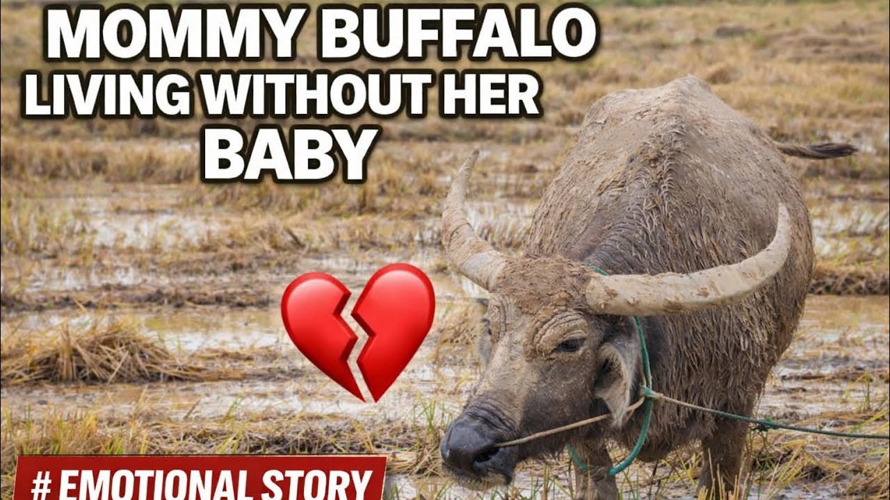 Mommy buffalo living alone… missing her baby every day. Life in the field is not always easy. 🥹💔 